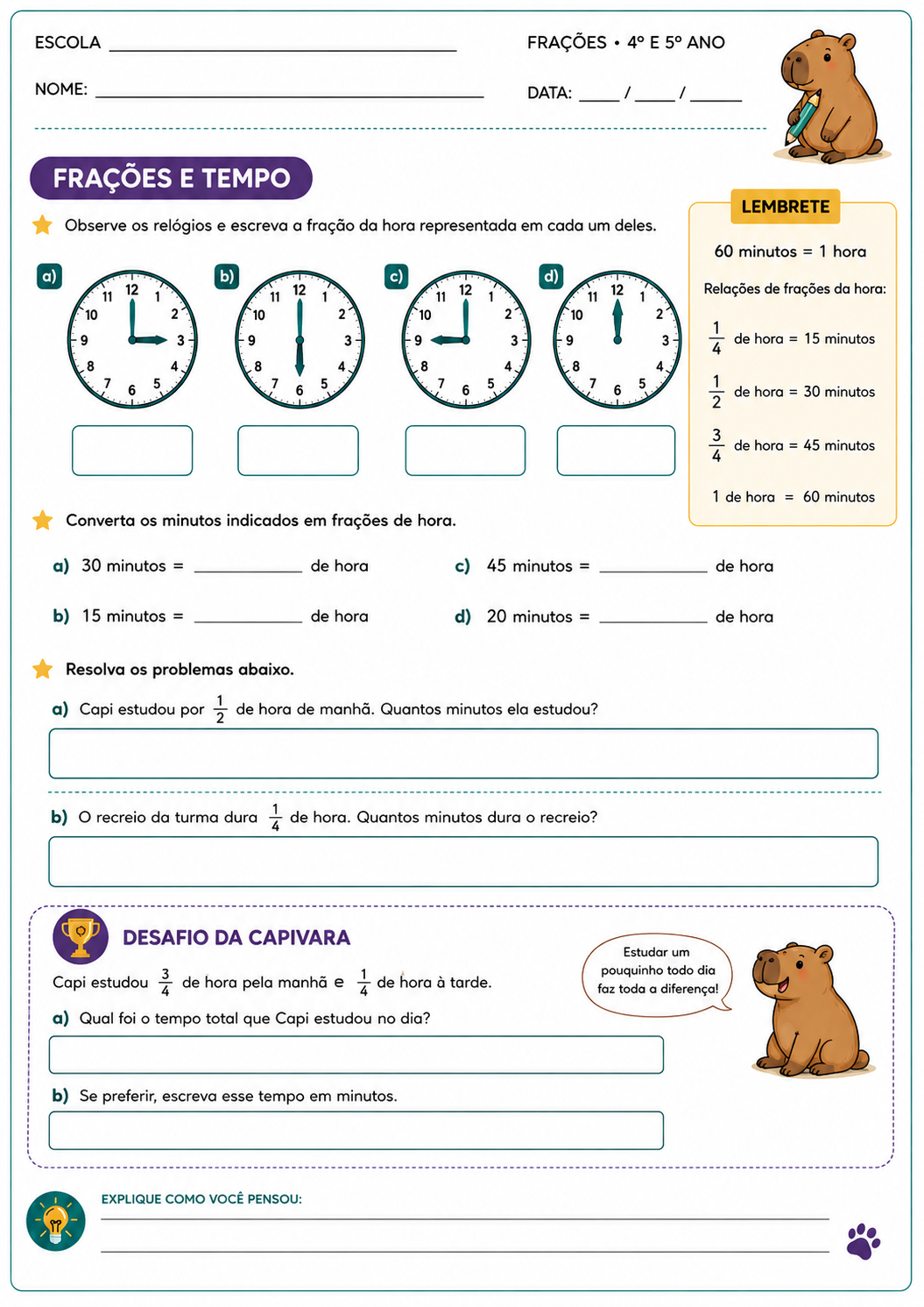 Caderno de Frações Rio Capy