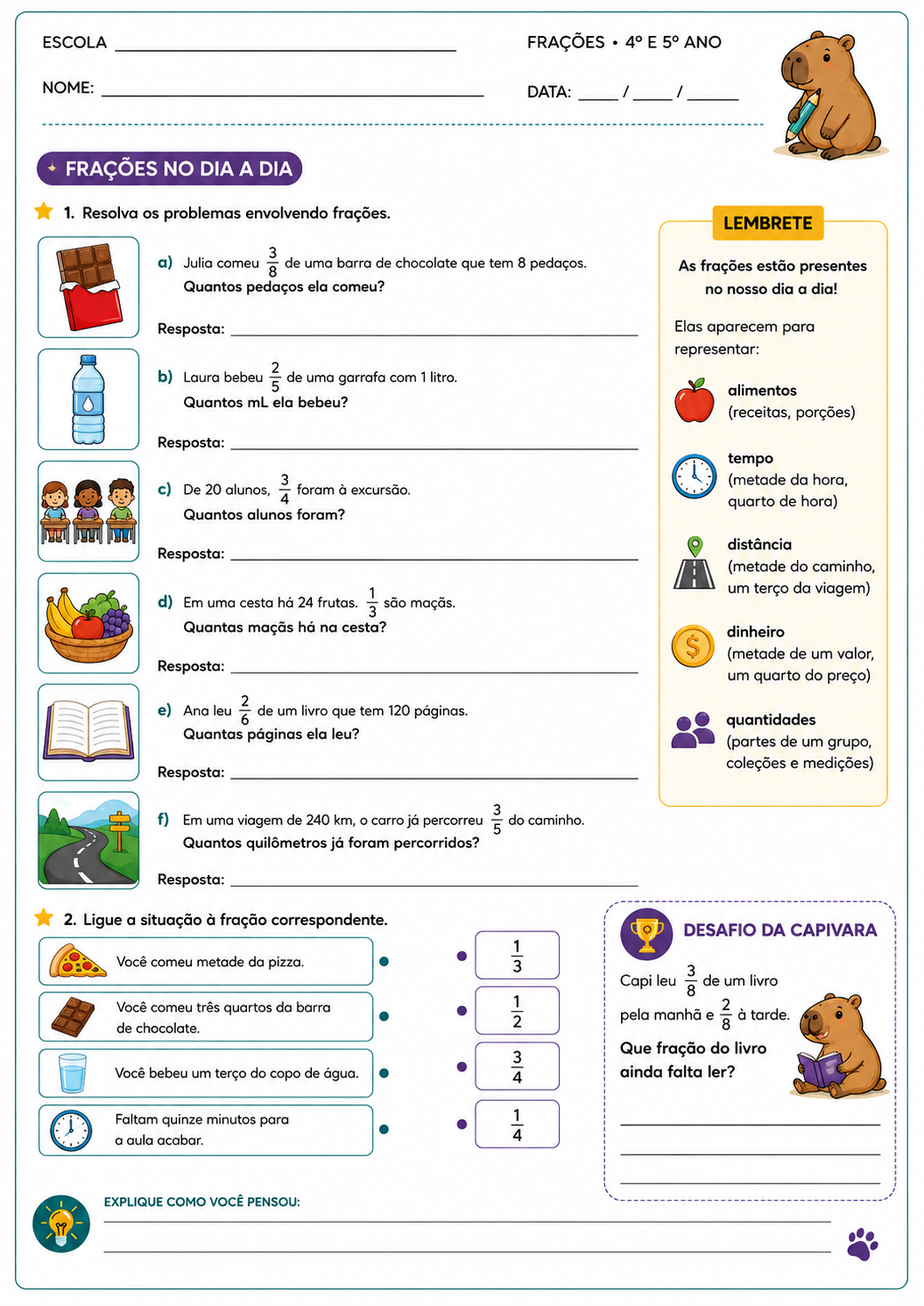 Prévia de atividade de frações