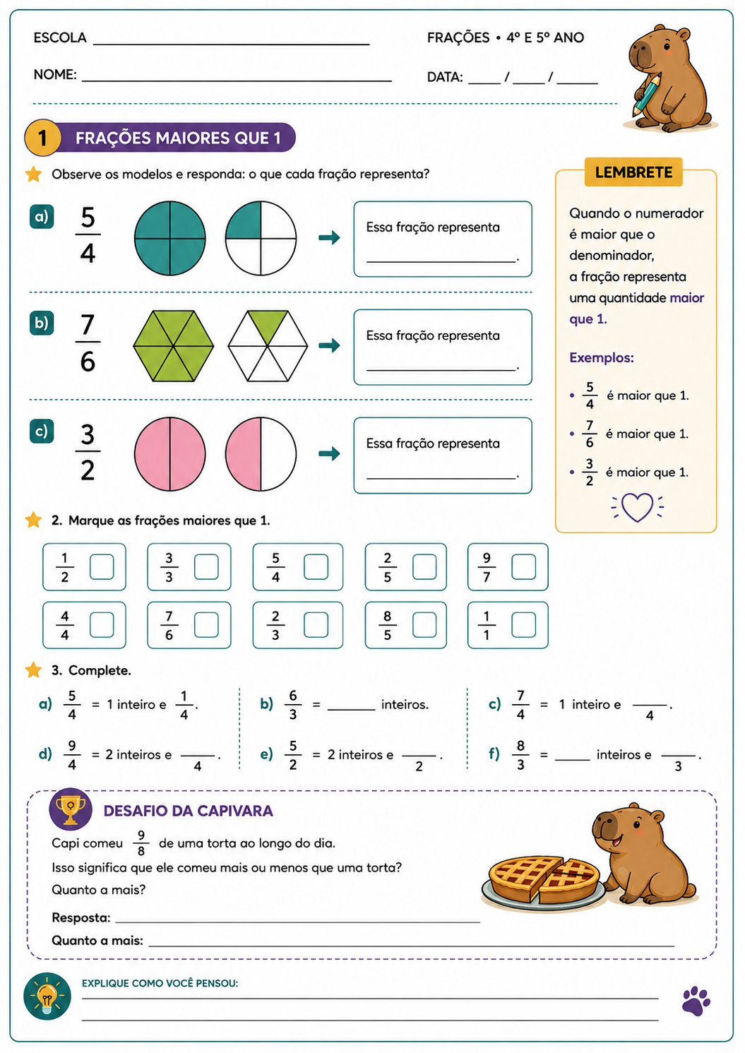 Prévia de atividade de frações
