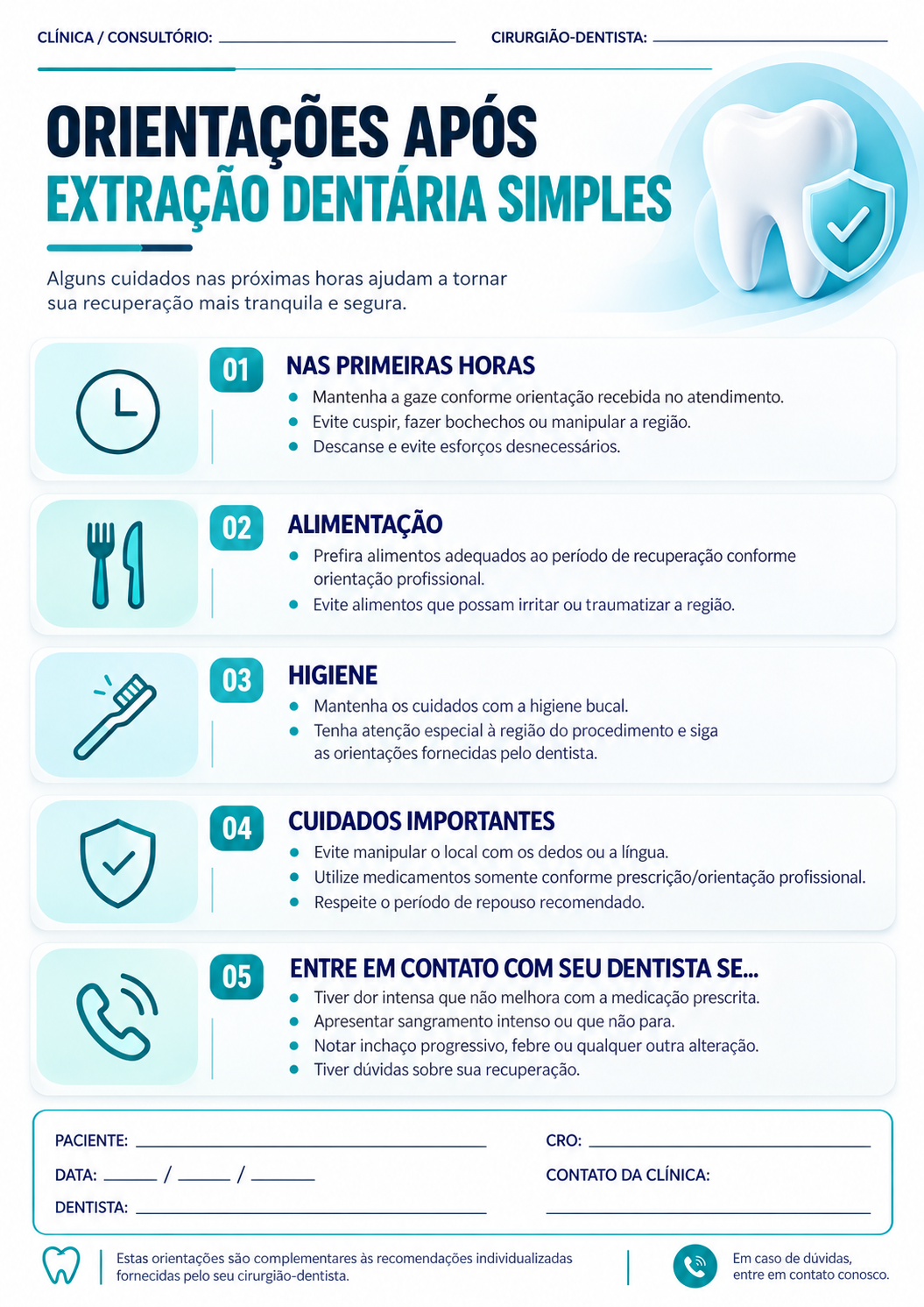 Exemplo de orientação odontológica
