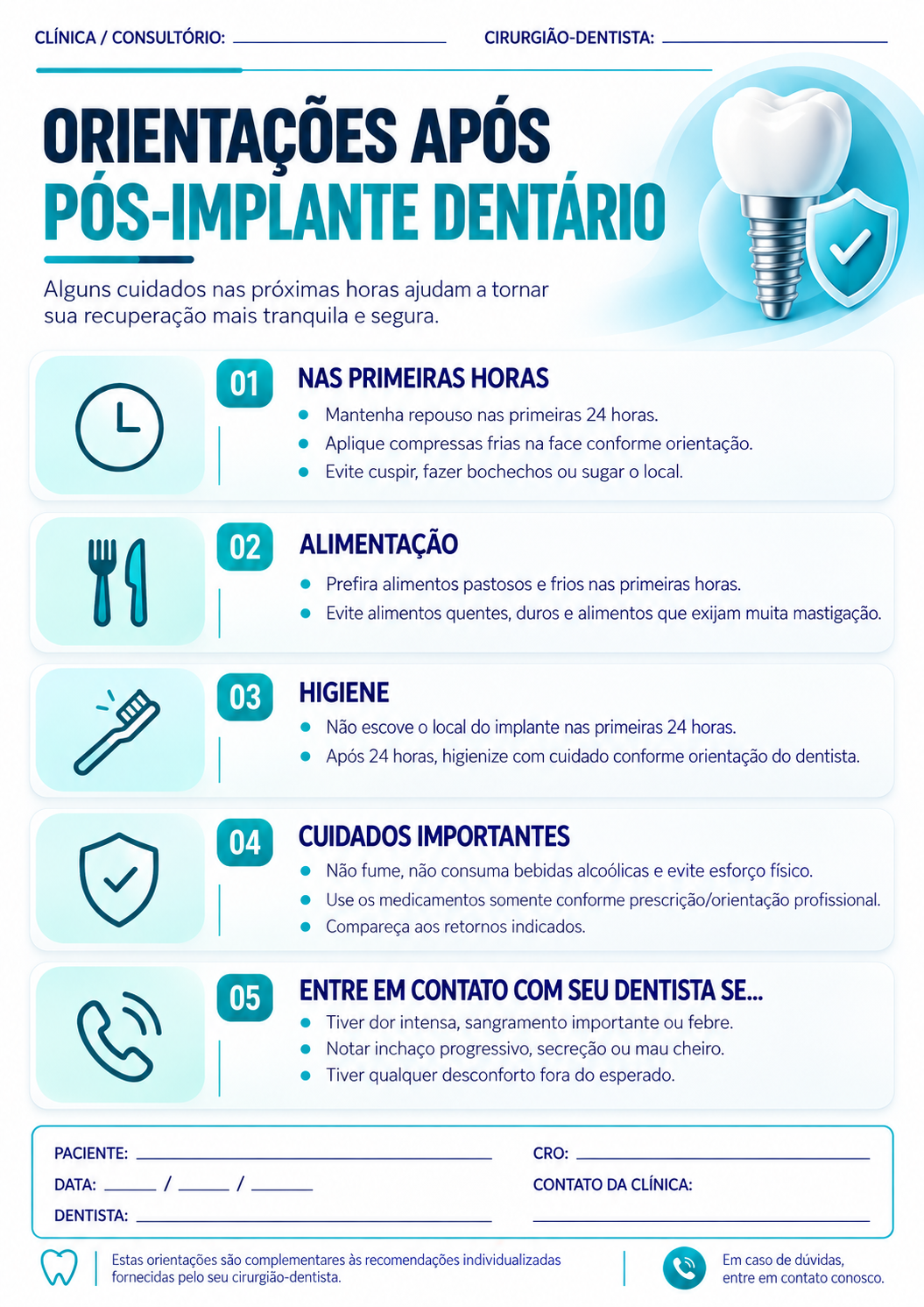 Exemplo de orientação odontológica