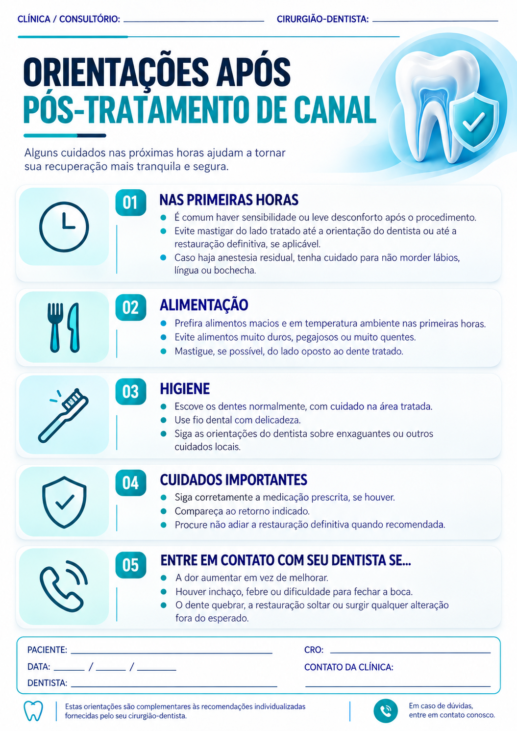 Exemplo de orientação odontológica
