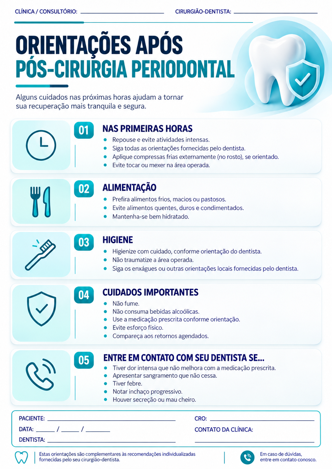 Exemplo de orientação odontológica