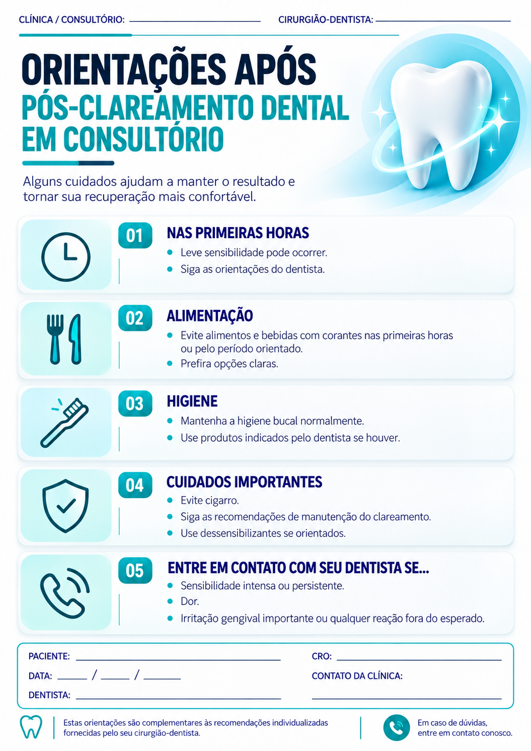 Exemplo de orientação odontológica
