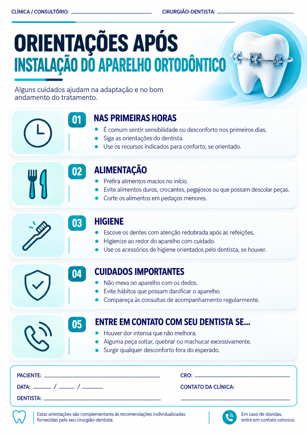 Exemplo de orientação odontológica